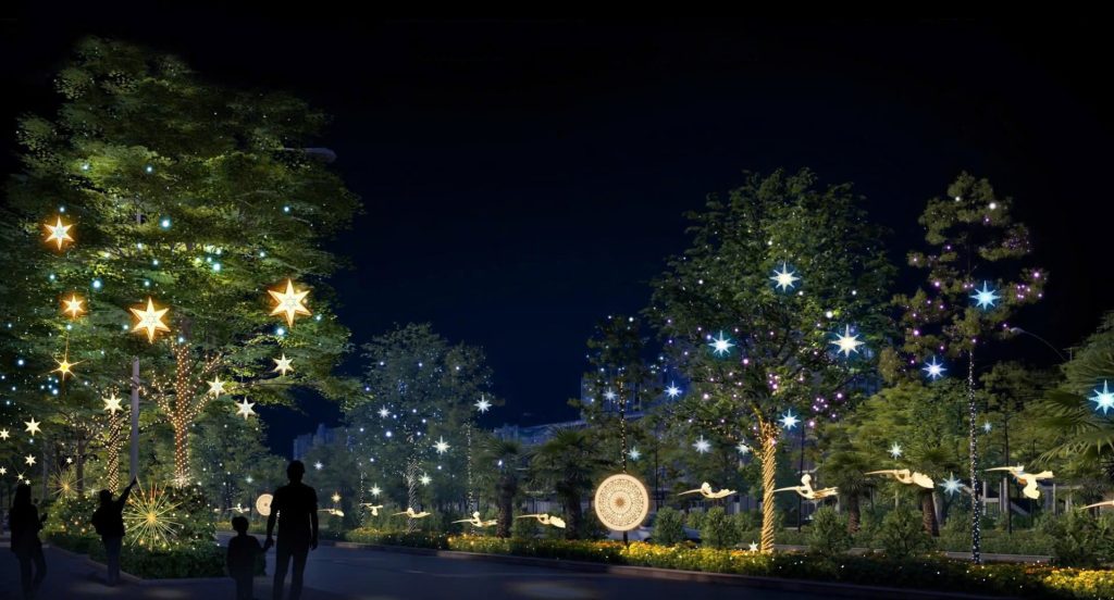 Không gian Đại lộ Ánh sáng thấm đẫm tinh hoa văn hóa Đông Sơn.